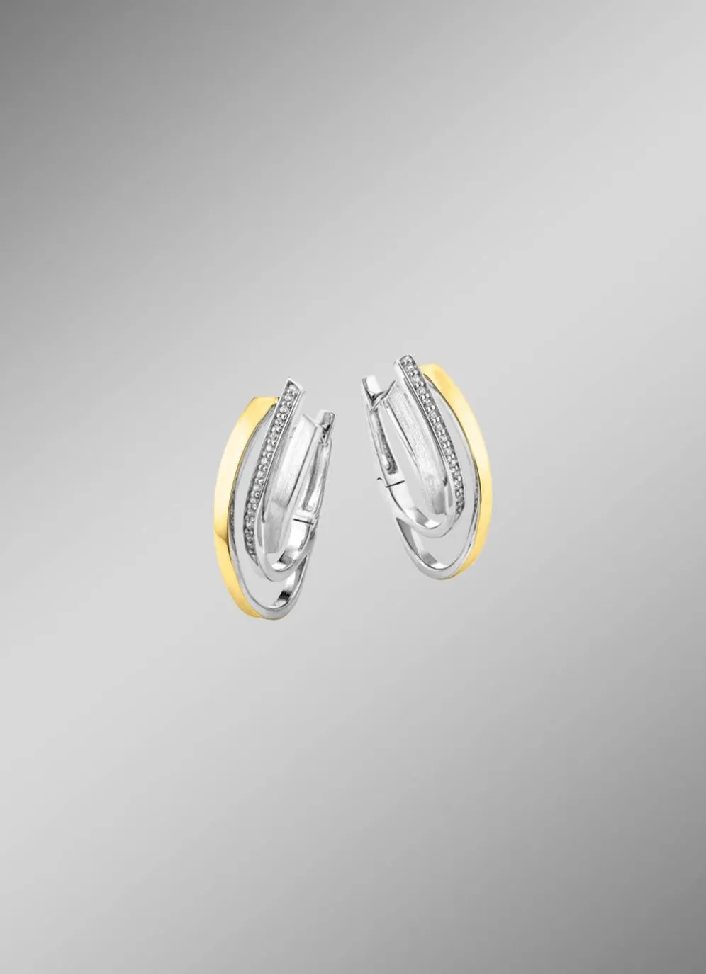 Klappcreolen in Bicolor mit synth. Zirkonia