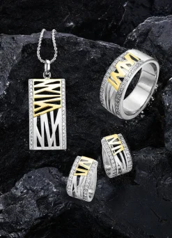 Klappcreolen in Bicolor mit synth. Zirkonia