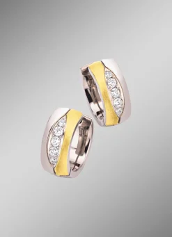 Klappcreolen in Bicolor mit synth. Zirkonia