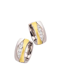 Klappcreolen in Bicolor mit synth. Zirkonia