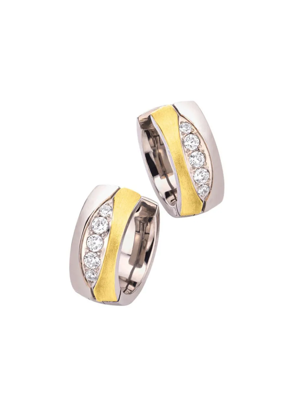 Klappcreolen in Bicolor mit synth. Zirkonia