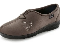 Klassische Damen-Hausschuhe, Weite H, mit Stickerei