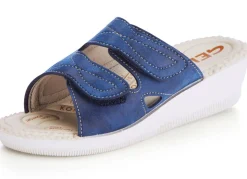 Klassische Damen-Pantoletten, Weite H, mit elastischem Material