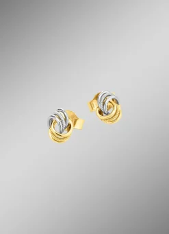 Klassische Knoten-Ohrstecker in Bicolor