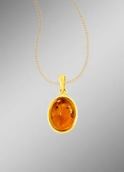 Klassischer Anhänger mit echt Bernstein