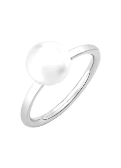 Klassischer Damenring mit Süßwasser-Zuchtperle