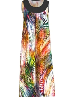 Kleid mit farbbrillantem Druckdessin, ärmellos