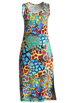 Kleid mit farbbrillantem Druckdessin