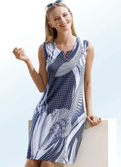 Kleid mit farbbrillantem Druckdessin, ärmellos