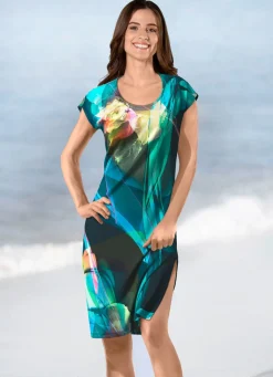 Kleid mit farbbrillantem Druckdessin