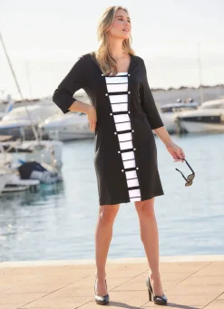 Kleid mit Streifen-Dessin