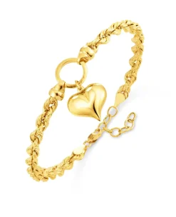 Kordel-Armband mit Herz-Anhänger