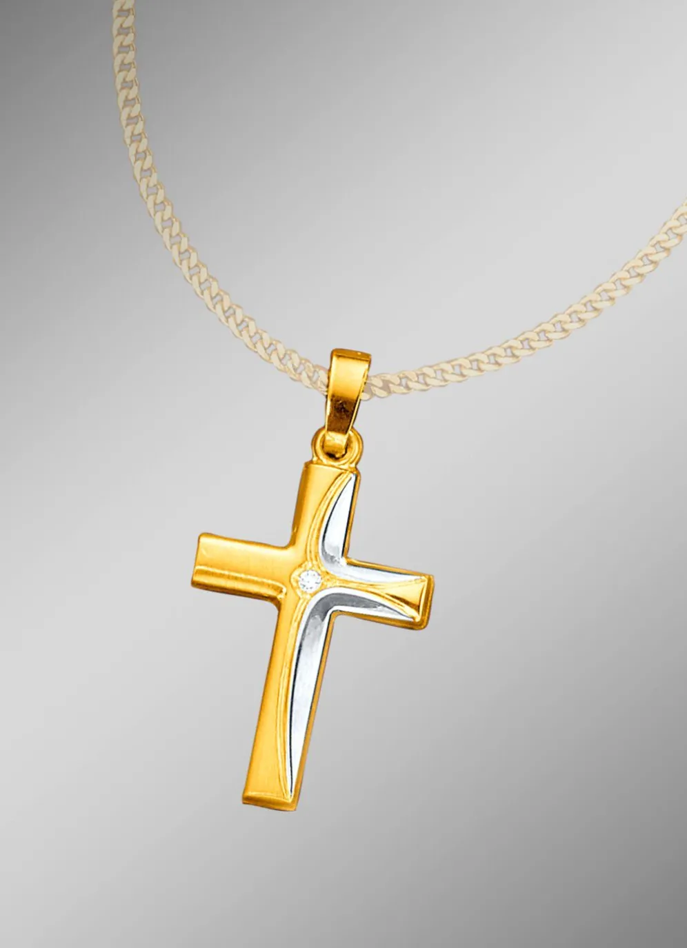 Kreuz-Anhänger in Bicolor