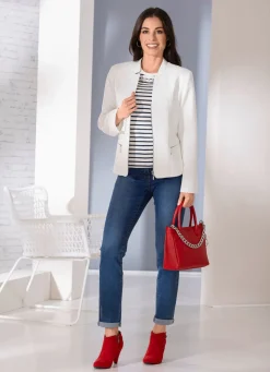 Kurzblazer mit Reißverschlusstaschen