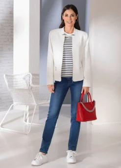 Kurzblazer mit Reißverschlusstaschen