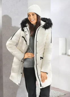 Kurzmantel mit Kunstpelz-Innenausstattung in der Kapuze