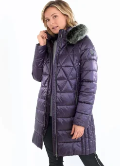 Kurzmantel mit Längssteppung seitlich