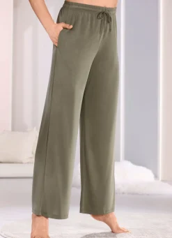 Lange Laurina Lounge-Hose, mit Kordelzug und Taschen