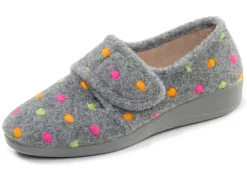 Laurina, klassische Damen-Hausschuhe, mit Klettverschluss