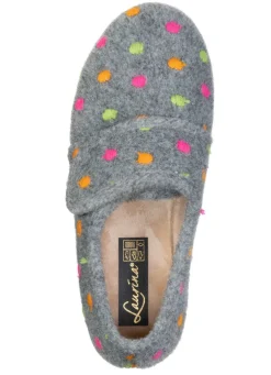 Laurina, klassische Damen-Hausschuhe, mit Klettverschluss