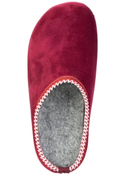 Laurina, klassische Damen-Hausschuhe, Weite G, mit gemusterter Bordüre