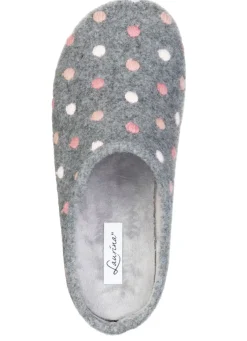 Laurina, klassische Damen-Hausschuhe, mit Pünktchen-Stickerei