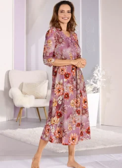 Laurina Nachthemd, knöchellang mit Motivspitze