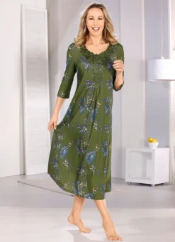 Laurina Nachthemd, knöchellang mit großzügiger Motivspitze