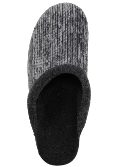 Laurina Pantoffel aus changierendem Cord-Material mit Filzbesatz