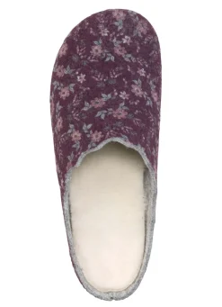 Laurina Pantoffel aus floral bedrucktem Filzmaterial