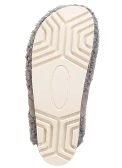 Laurina Pantoffel aus weichem Plüsch mit Veloursbesatz