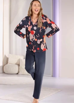 Laurina Schlafanzug, langer Hose mit Dehnbund