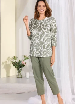 Laurina Schlafanzug mit 3/4 langen Ärmeln und langer Hose