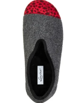 Laurina, trendige Damen-Hausschuhe, Weite H, mit Leo-Druck