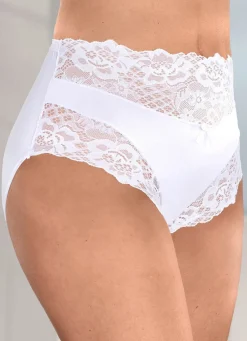 Laurina Viererpack Slips mit hübscher Elastikspitze