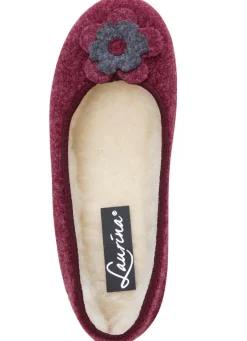Laurina, warme Damen-Hausschuhe, mit Schurwolle