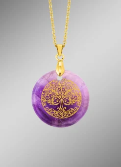 Lebensbaum-Anhänger mit Amethyst