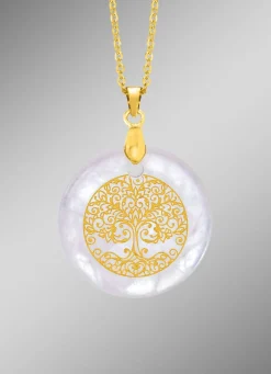 Lebensbaum-Anhänger mit Bergkristall