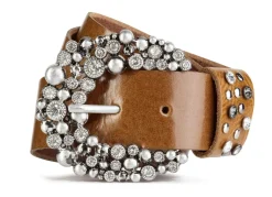 Ledergürtel mit Glitzersteinchen