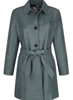 Lederkurzmantel mit Umlegekragen