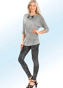 Leggings mit trendiger Tierfell-Dessinierung