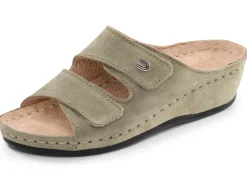 Leichte Damen-Pantoletten, Weite G, mit Klettverschluss