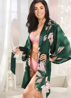 LingaDore Hausmantel in Kimonoform mit buntem Druckdessin