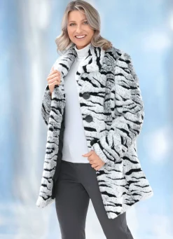 Longjacke aus kuscheligem Kunstpelz