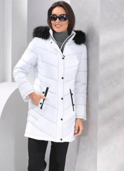 Longjacke mit abnehmbarer Kapuze