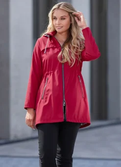 Longjacke mit abnehmbarer Kapuze