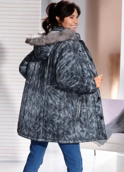 Longjacke mit abnehmbarer Kapuze