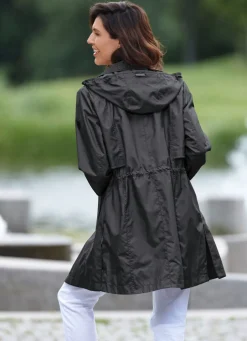 Longjacke mit abnehmbarer Kapuze