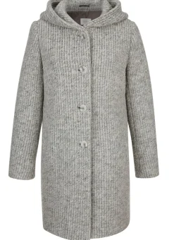 Longjacke mit fester Kapuze