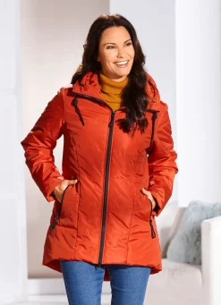 Longjacke mit umschlagbarem Regenschild